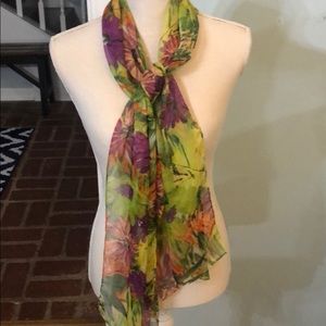 Purple and green scarf